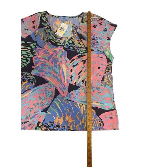 CeCe Women's V-Neck Tee Multicolor Geometric Size M - Picture 4 of 6